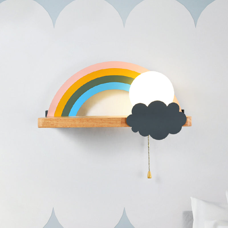 Arcobaleno marrone e Sun Sconce Light Cartoon a 1 Light Muro a LED LAMPAGNO CON PROGETTAMENTO E PROGETTA