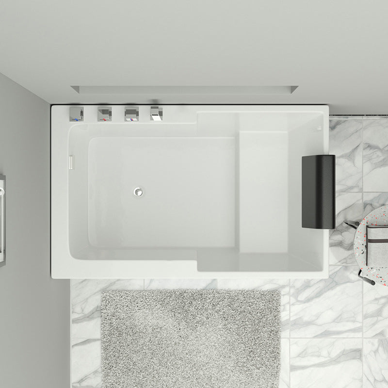 Modern Acrylic Rectangular Tub Soaking 24.8-inch Tall Bath Tub in White