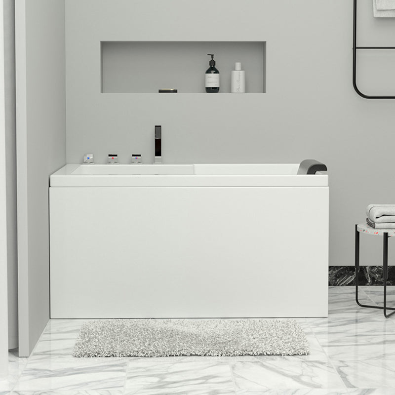 Modern Acrylic Rectangular Tub Soaking 24.8-inch Tall Bath Tub in White