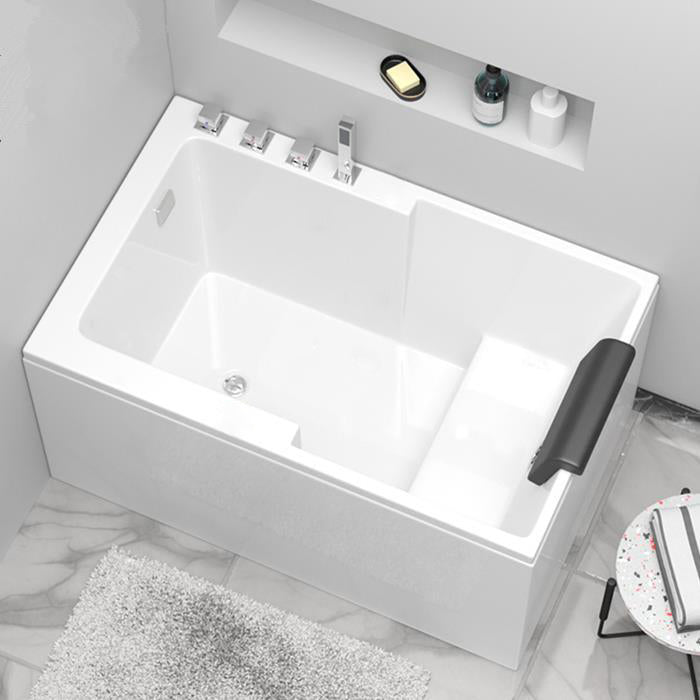 Modern Acrylic Rectangular Tub Soaking 24.8-inch Tall Bath Tub in White