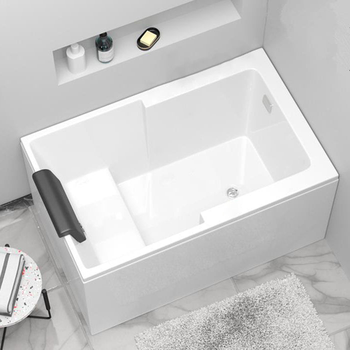 Modern Acrylic Rectangular Tub Soaking 24.8-inch Tall Bath Tub in White