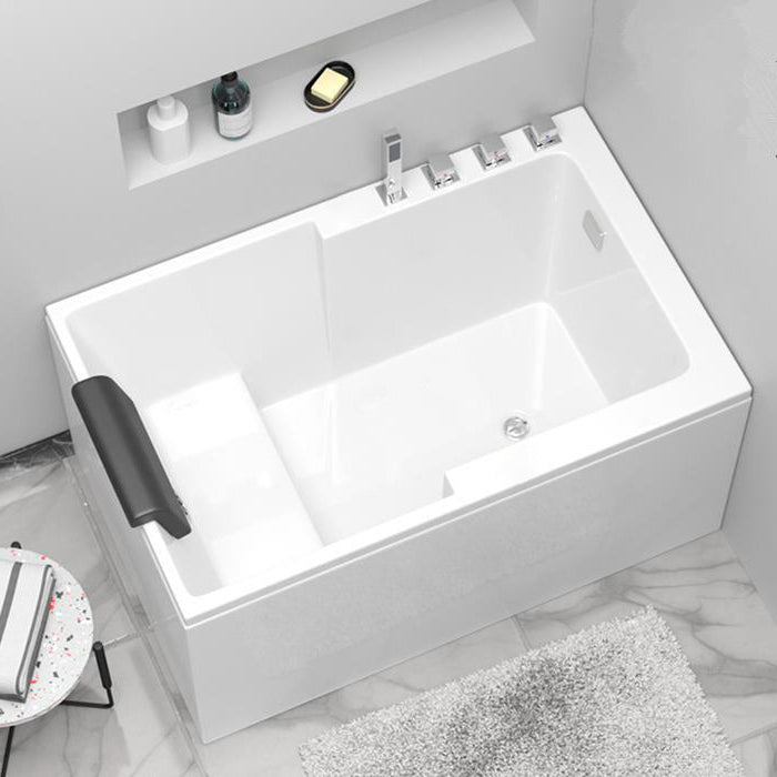 Modern Acrylic Rectangular Tub Soaking 24.8-inch Tall Bath Tub in White