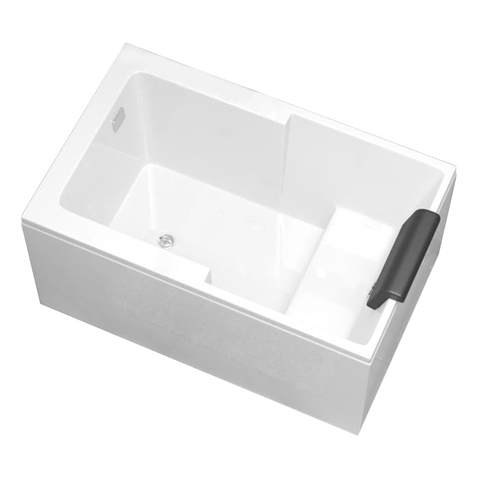Modern Acrylic Rectangular Tub Soaking 24.8-inch Tall Bath Tub in White