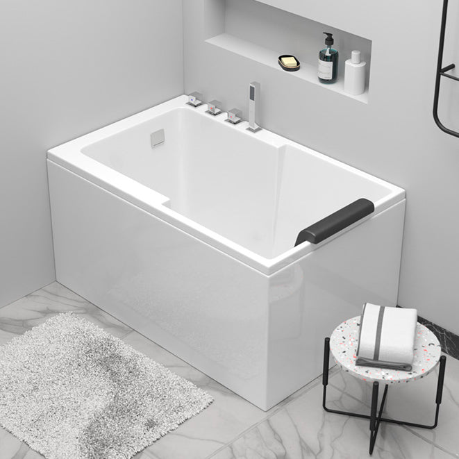 Modern Acrylic Rectangular Tub Soaking 24.8-inch Tall Bath Tub in White