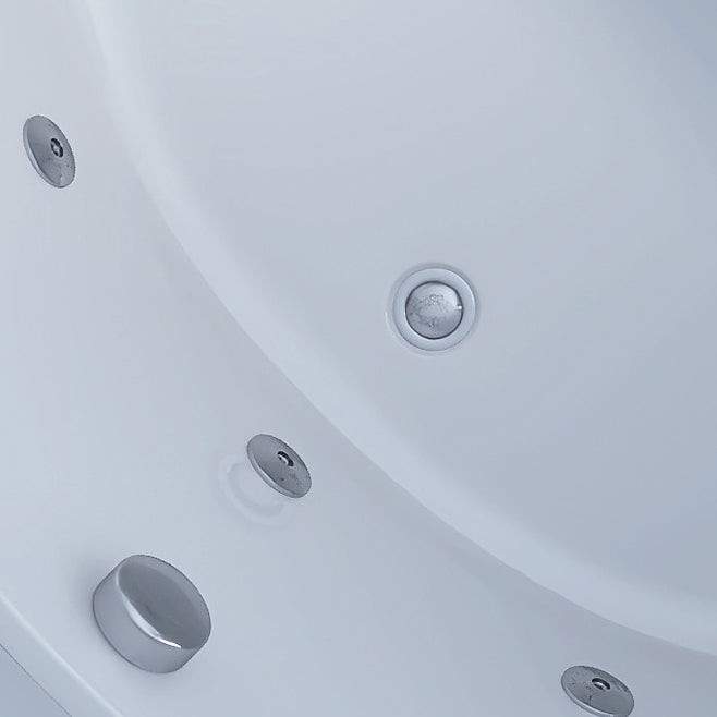 Modern Acrylic Corner Bath Soaking Seat Included Bathtub in White