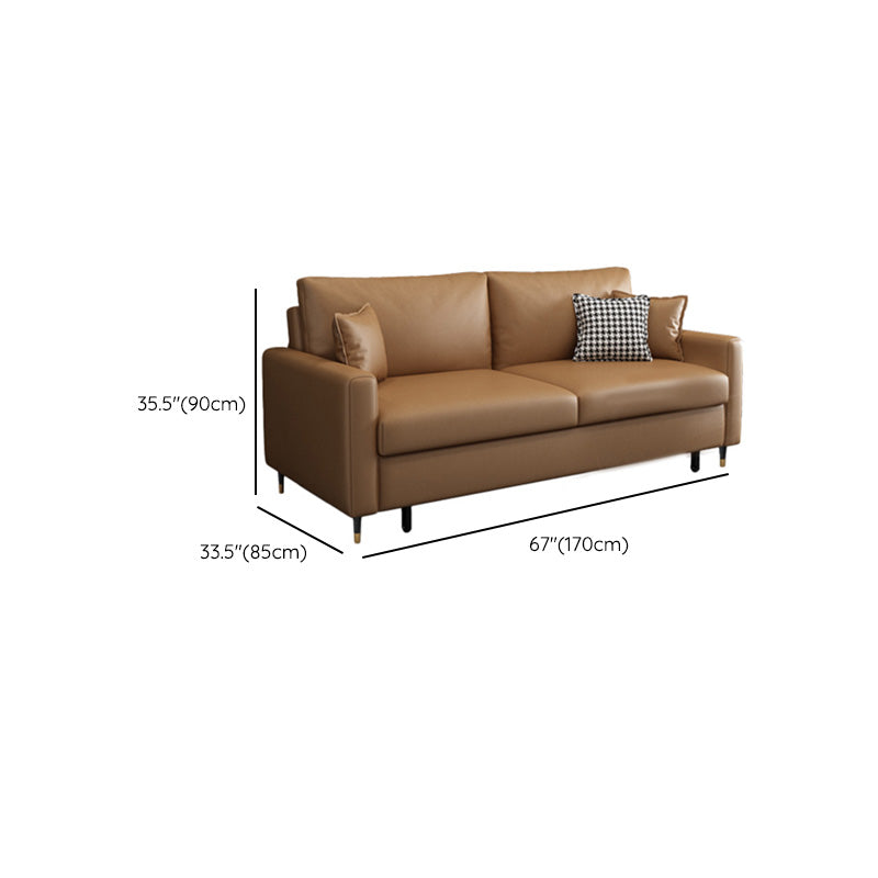 Faux Leather Sleeper Sofa Pillow Back Pillow Included Futon Sleeper Sofa