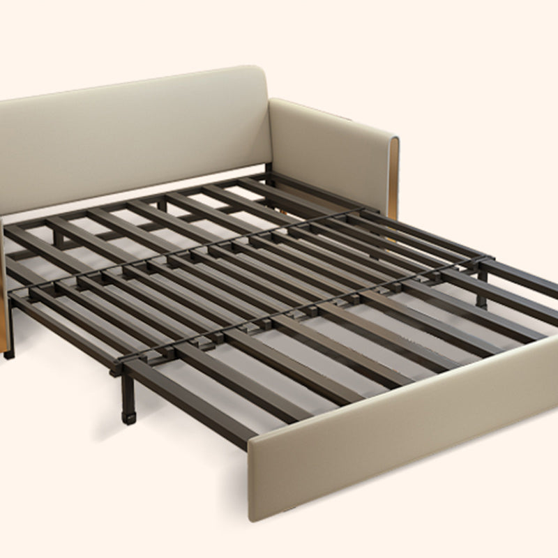 Bonded Leather Sleeper Sofa Pillow Back Detachable Mattress Futon Sleeper Sofa Bed