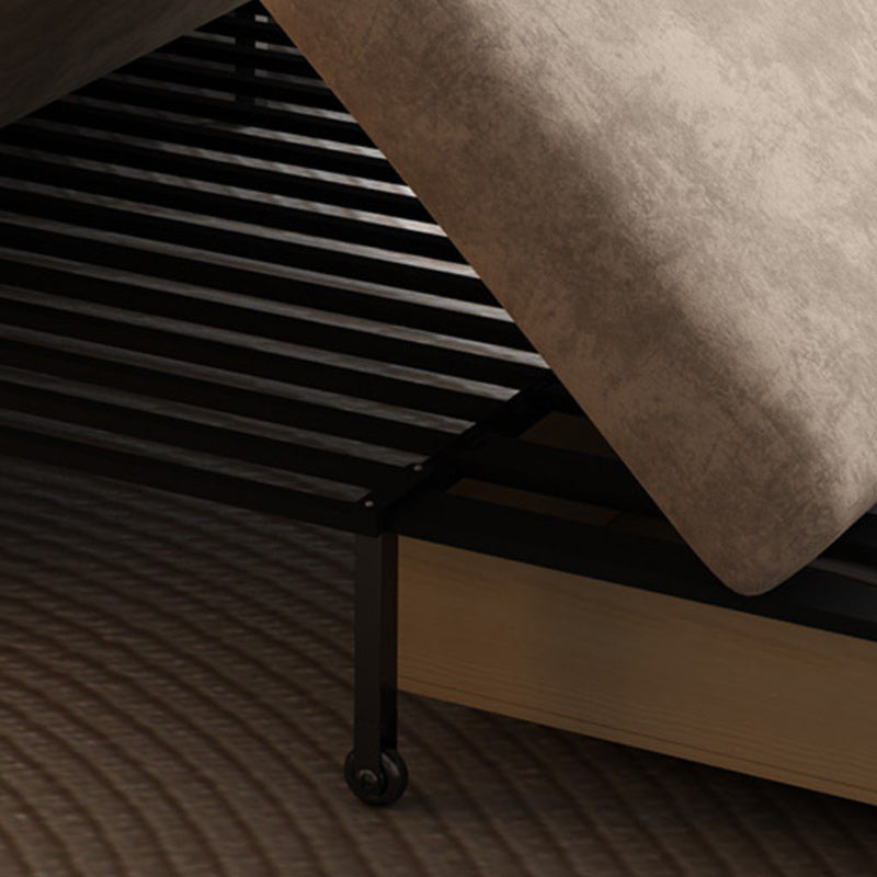 Modern Fabric Sofa Bed Brown Slipcovered Sleeper Sofa with Storage