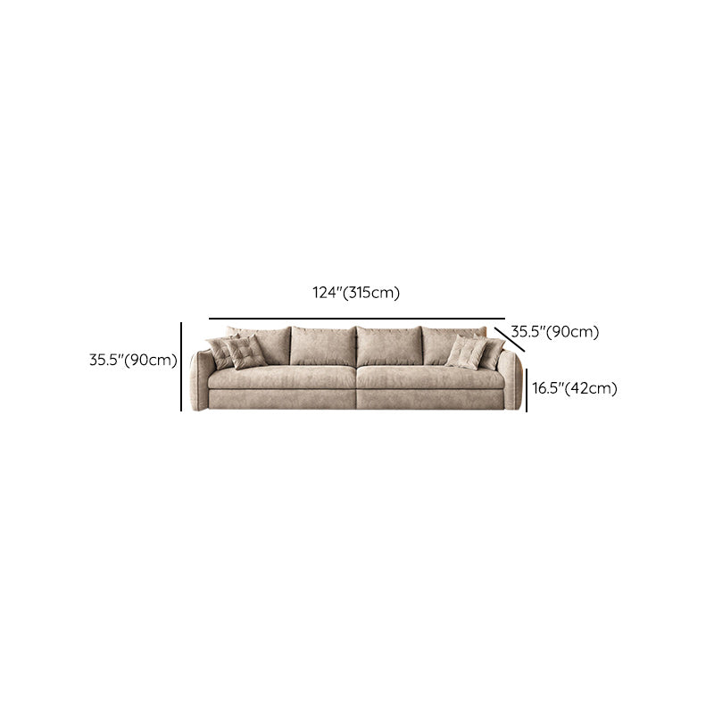 Modern Fabric Sofa Bed Brown Slipcovered Sleeper Sofa with Storage
