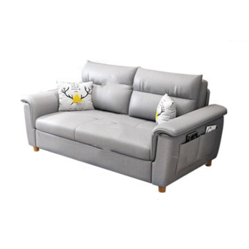 33" Wide Contemporary Sleeper Sofa Futon Gray Storage Sleeper Sofa