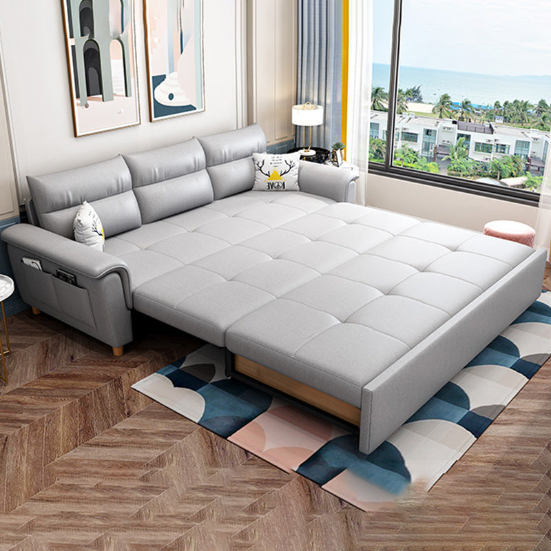 33" Wide Contemporary Sleeper Sofa Futon Gray Storage Sleeper Sofa