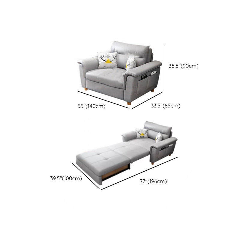 33" Wide Contemporary Sleeper Sofa Futon Gray Storage Sleeper Sofa