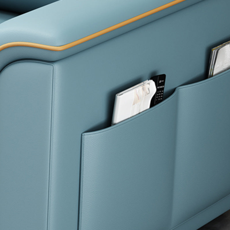 Glam Blue Sleeper Sofa Pillow Included Futon Sleeper Sofa Bed with Storage