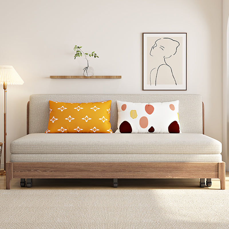 31" Wide Scandinavian Sleeper Sofa Futon Wood Foldable Sleeper Sofa