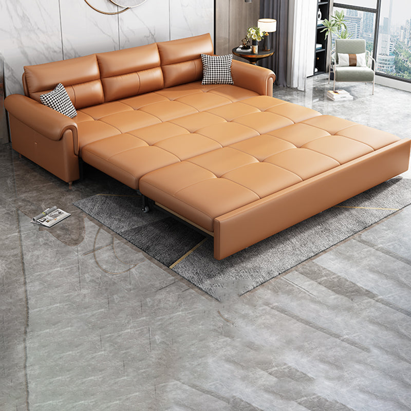 Modern Sleeper Sofa Pillow Back Futon Sleeper Sofa Bed with Storage