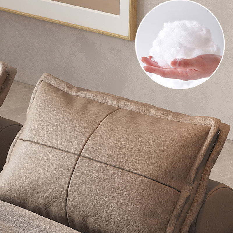 Contemporary Faux Leather Sleeper Sofa Pillow Back Futon Sleeper Sofa Bed