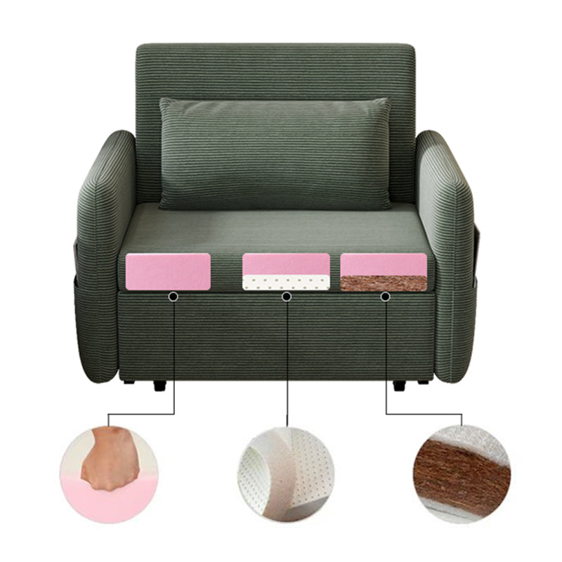 Scandinavian Pillow Back Sleeper Sofa Square Arms Futon Sofa Bed with Storage