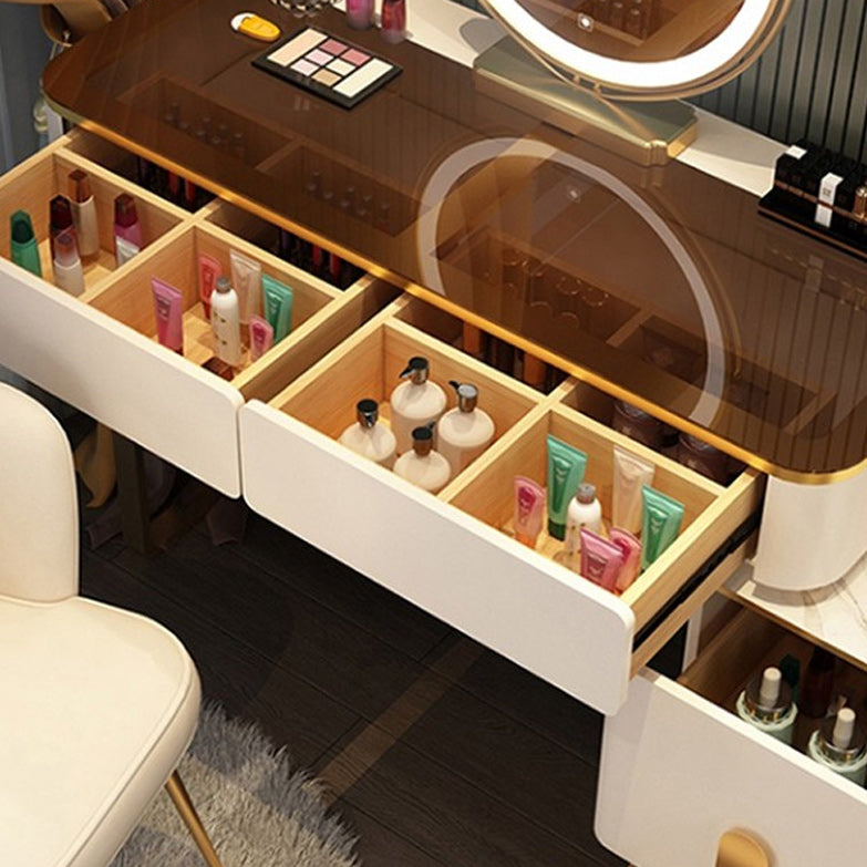 Lighted Mirror Make-up Vanity Luxurious Dressing Table Stool Set