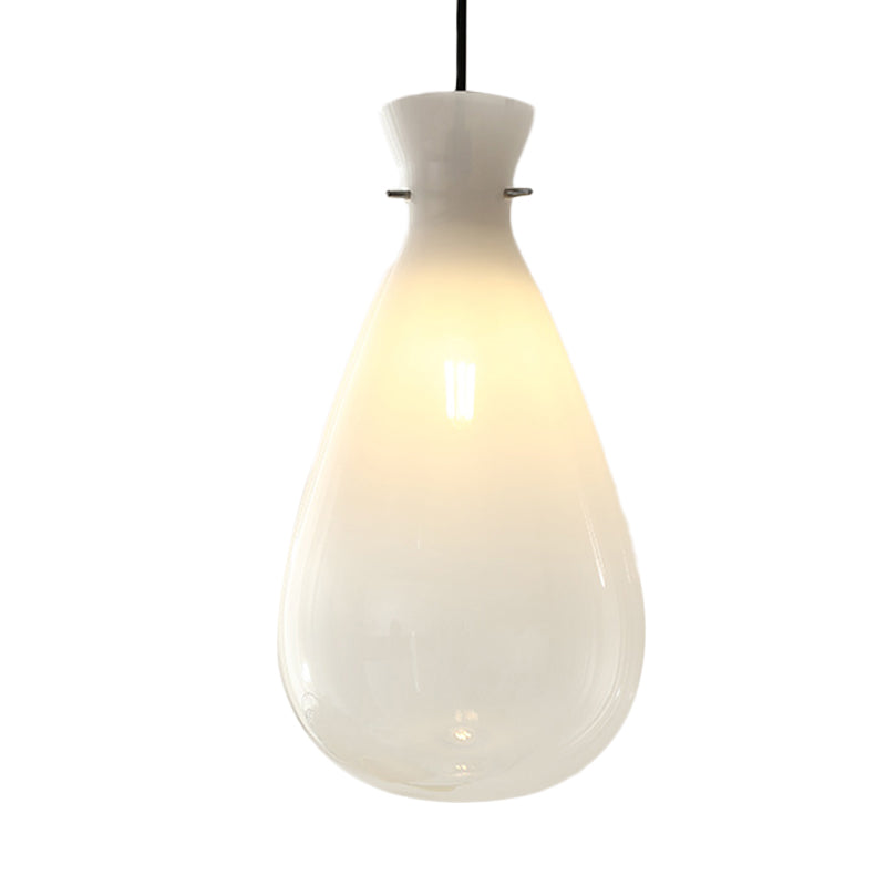 Éclairage suspendu à plateaux d'eau simple Verre blanche 1-Light Restaurant Plafond Suspension Lampe de suspension