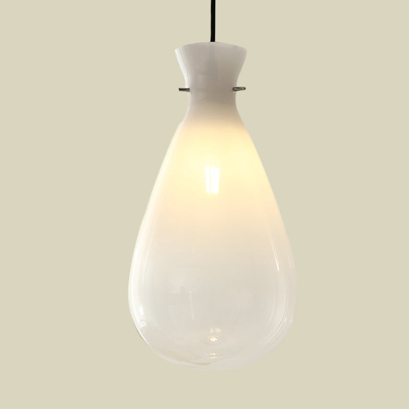 Éclairage suspendu à plateaux d'eau simple Verre blanche 1-Light Restaurant Plafond Suspension Lampe de suspension