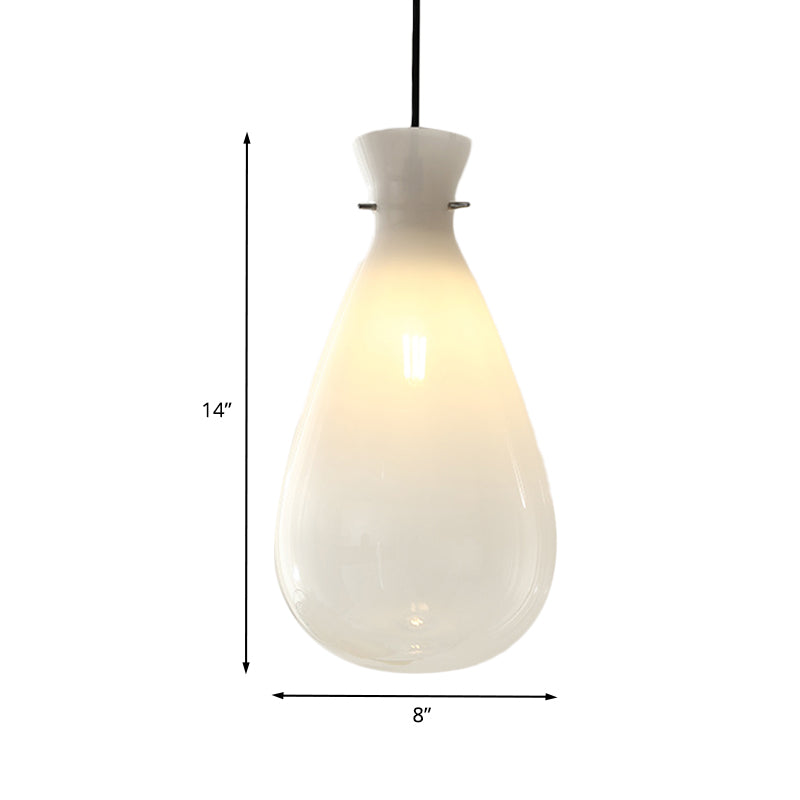 Éclairage suspendu à plateaux d'eau simple Verre blanche 1-Light Restaurant Plafond Suspension Lampe de suspension