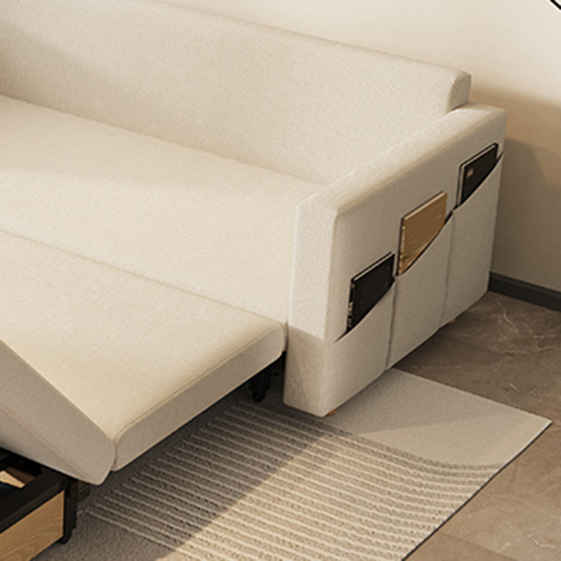 31" Wide Scandinavian Sleeper Sofa Futon Beige Foldable Sleeper Sofa