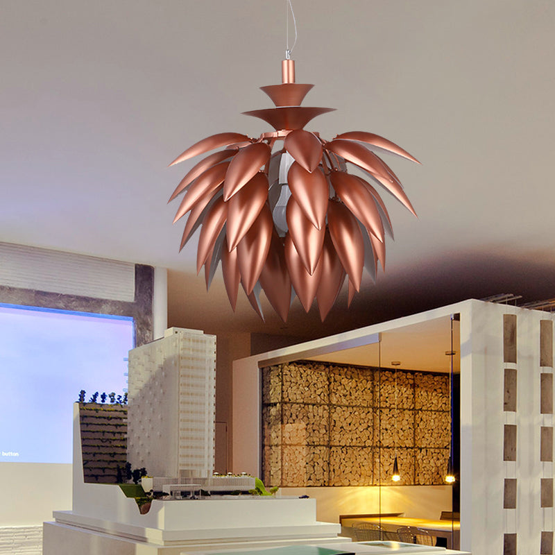 Koper Pinecone Suspension Lighting Hedendaagse 1-Bulb Metallic plafond hanger lamp voor restaurant