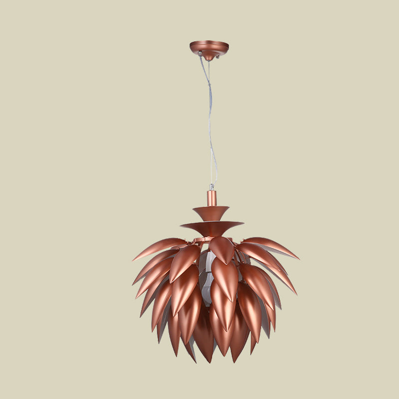 Koper Pinecone Suspension Lighting Hedendaagse 1-Bulb Metallic plafond hanger lamp voor restaurant