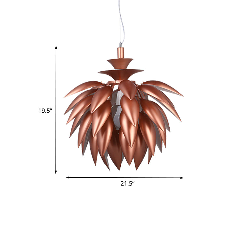 Koper Pinecone Suspension Lighting Hedendaagse 1-Bulb Metallic plafond hanger lamp voor restaurant
