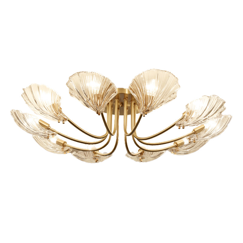 Nordic Style Ceiling Light Shell Shape Ceiling Lamp with Glass Shade for Bedroom