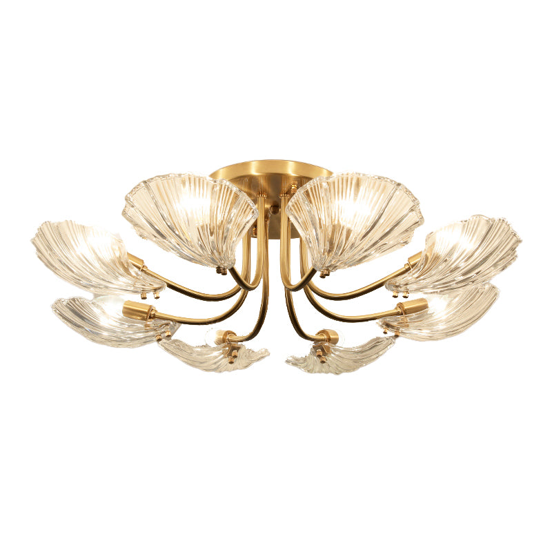 Nordic Style Ceiling Light Shell Shape Ceiling Lamp with Glass Shade for Bedroom