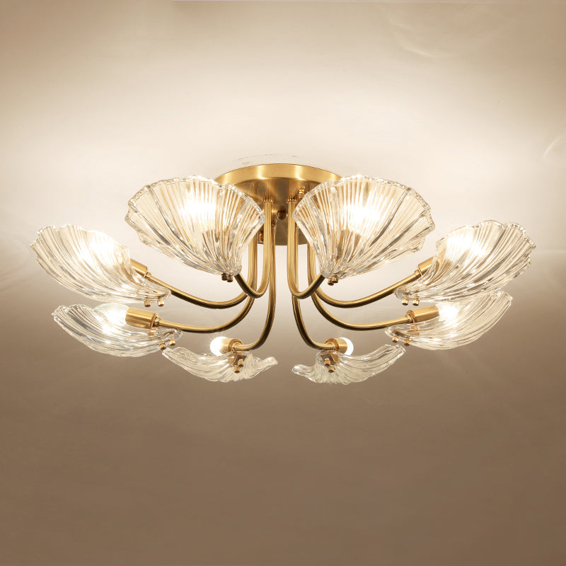 Nordic Style Ceiling Light Shell Shape Ceiling Lamp with Glass Shade for Bedroom