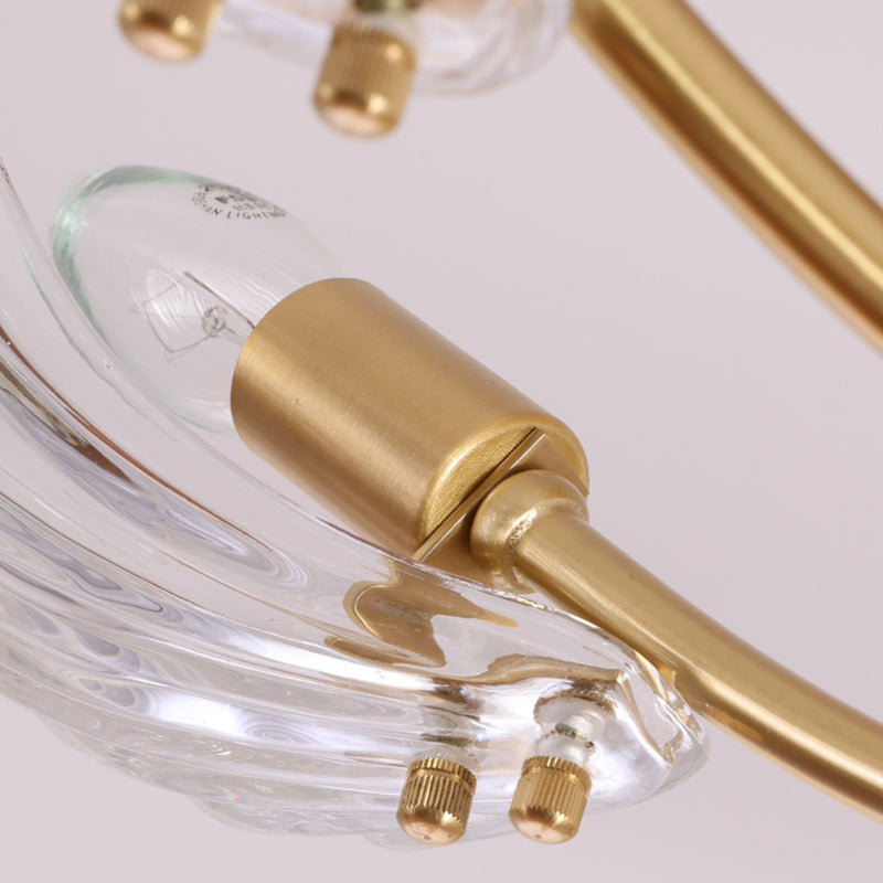 Nordic Style Ceiling Light Shell Shape Ceiling Lamp with Glass Shade for Bedroom