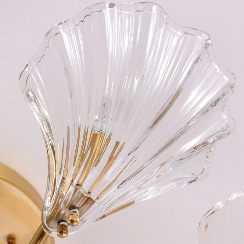 Nordic Style Ceiling Light Shell Shape Ceiling Lamp with Glass Shade for Bedroom