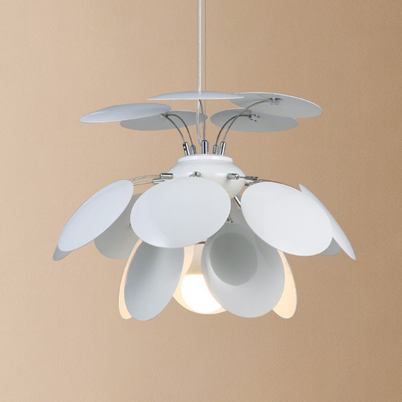 Modernisme Pincone suspension d'éclairage métallique 1-tampon 19,5 "/23,5" de large pendentif de restaurant en blanc