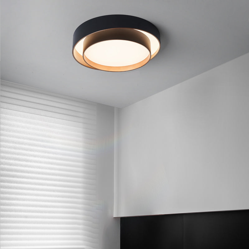 Modernism LED Flush Mount Round Metal Ceiling Light Fixture for Bedroom