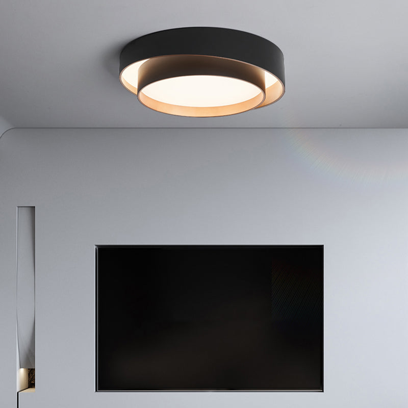 Modernism LED Flush Mount Round Metal Ceiling Light Fixture for Bedroom