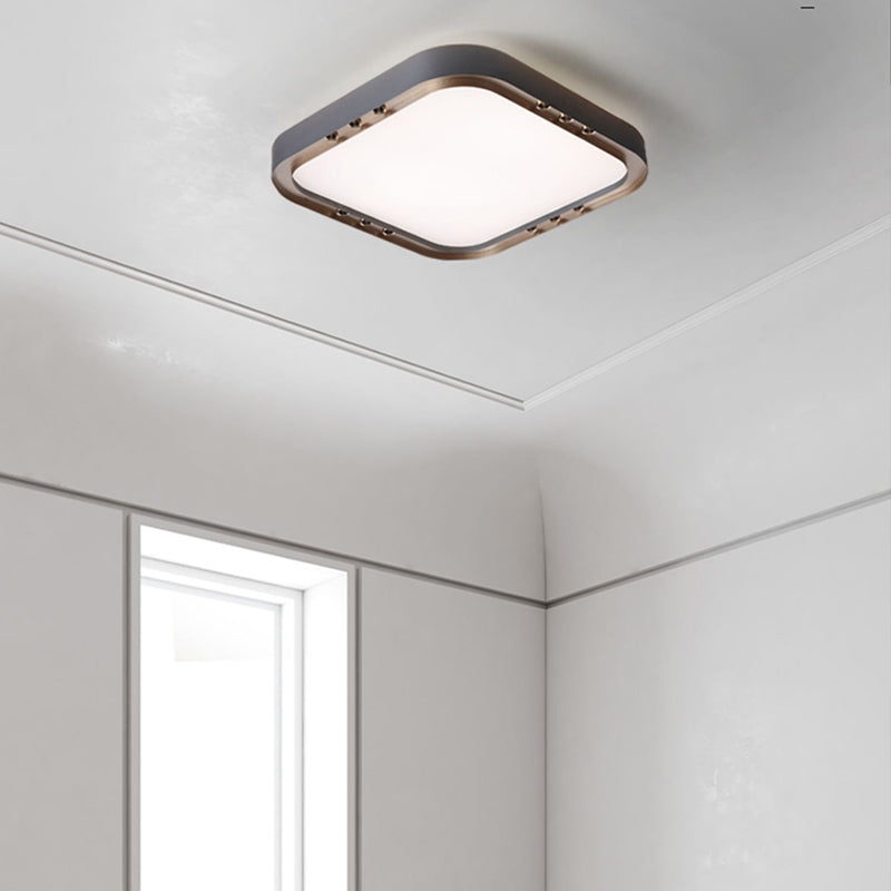 Modernism Flush Mount Metal LED Ceiling Light Fixture in Black for Living Room