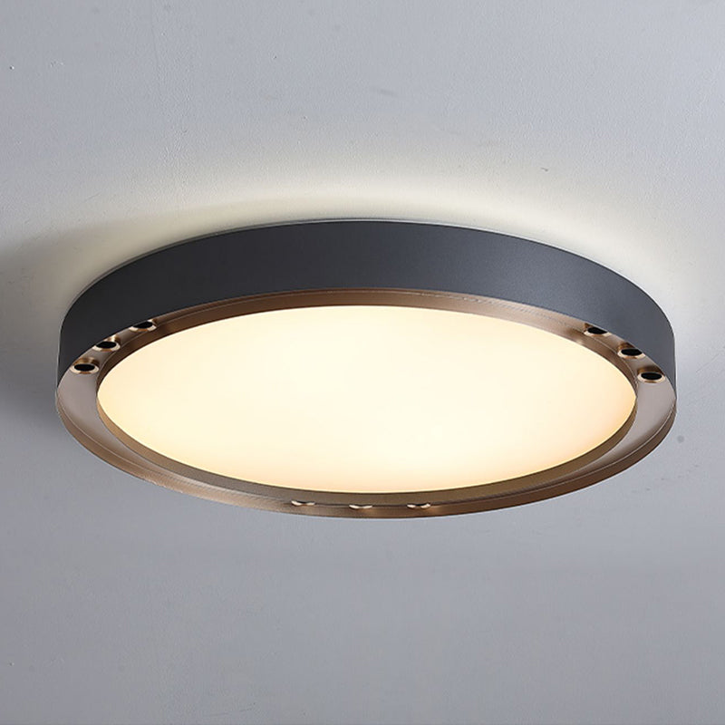 Modernism Flush Mount Metal LED Ceiling Light Fixture in Black for Living Room