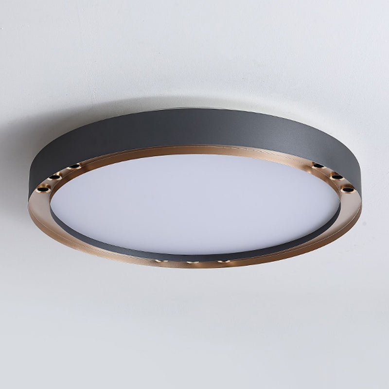 Modernism Flush Mount Metal LED Ceiling Light Fixture in Black for Living Room