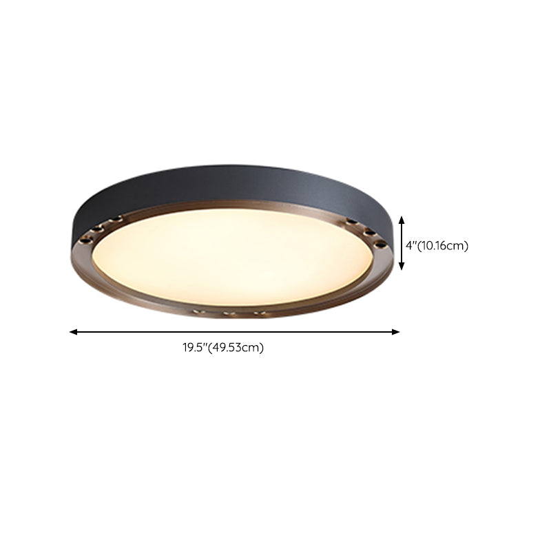 Modernism Flush Mount Metal LED Ceiling Light Fixture in Black for Living Room