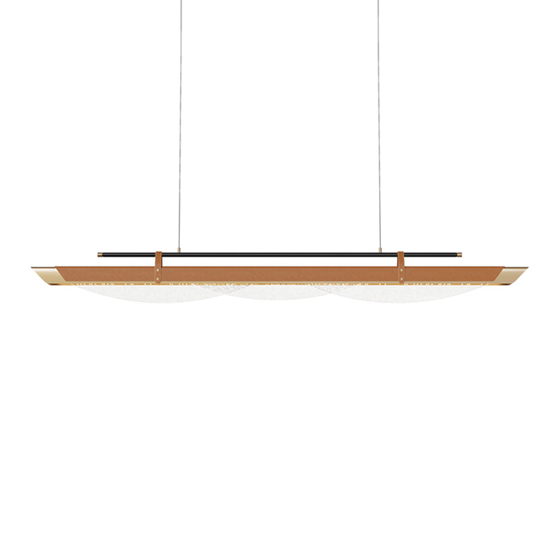 Leather LED Island Light Fixture Ultra-Modern Hanging Light for Dining Room