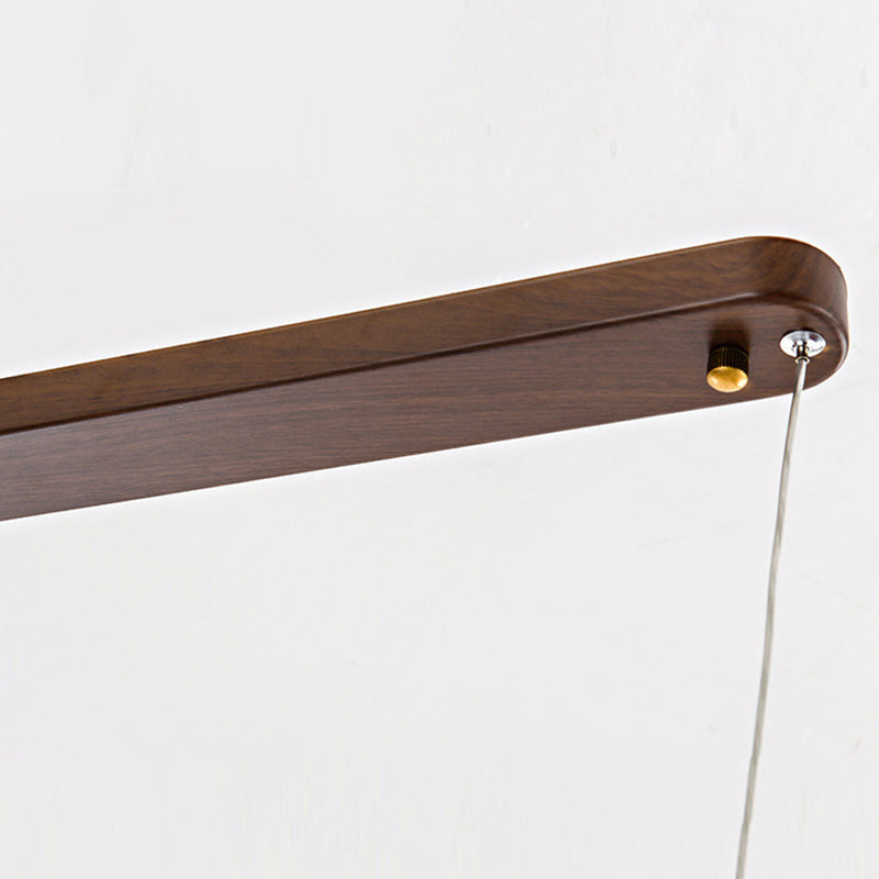 Linear Iron 1 - Light Kitchen Island Light in Walnut and Gold Finish LED Ceiling Pendant