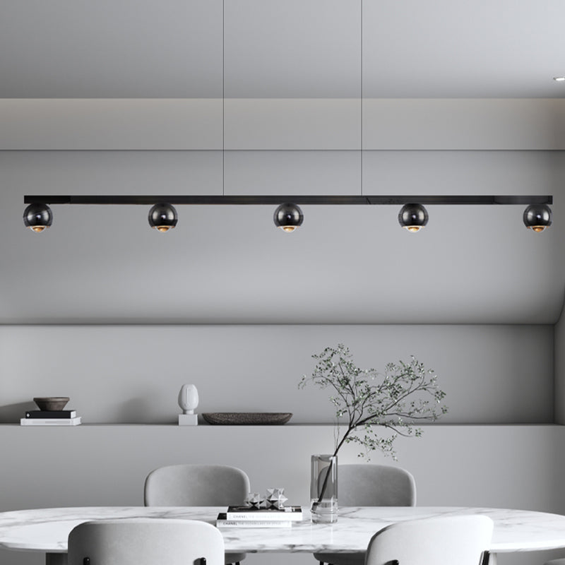 Modern Hanging Light Molecule Island Light Fixture in Black for Dining Room