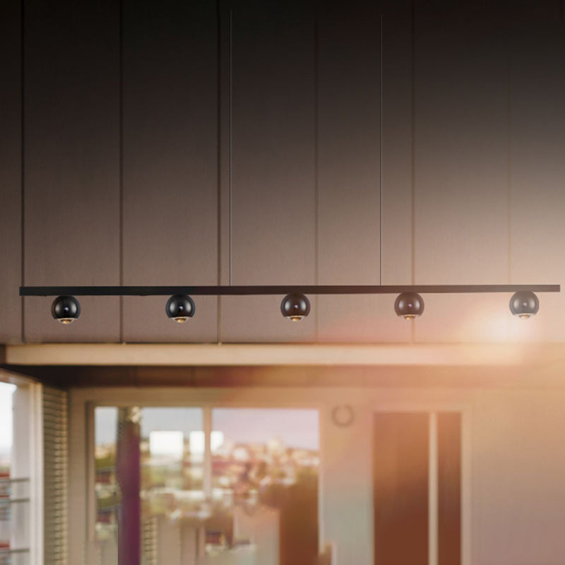 Modern Hanging Light Molecule Island Light Fixture in Black for Dining Room