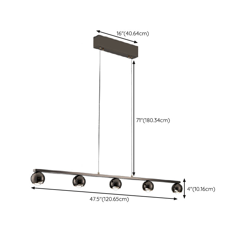 Modern Hanging Light Molecule Island Light Fixture in Black for Dining Room