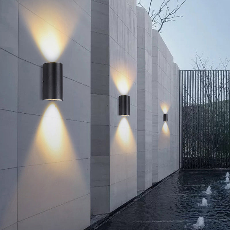 Single Contemporary Black Wall Mounted Sconce Metallic LED Wall Light