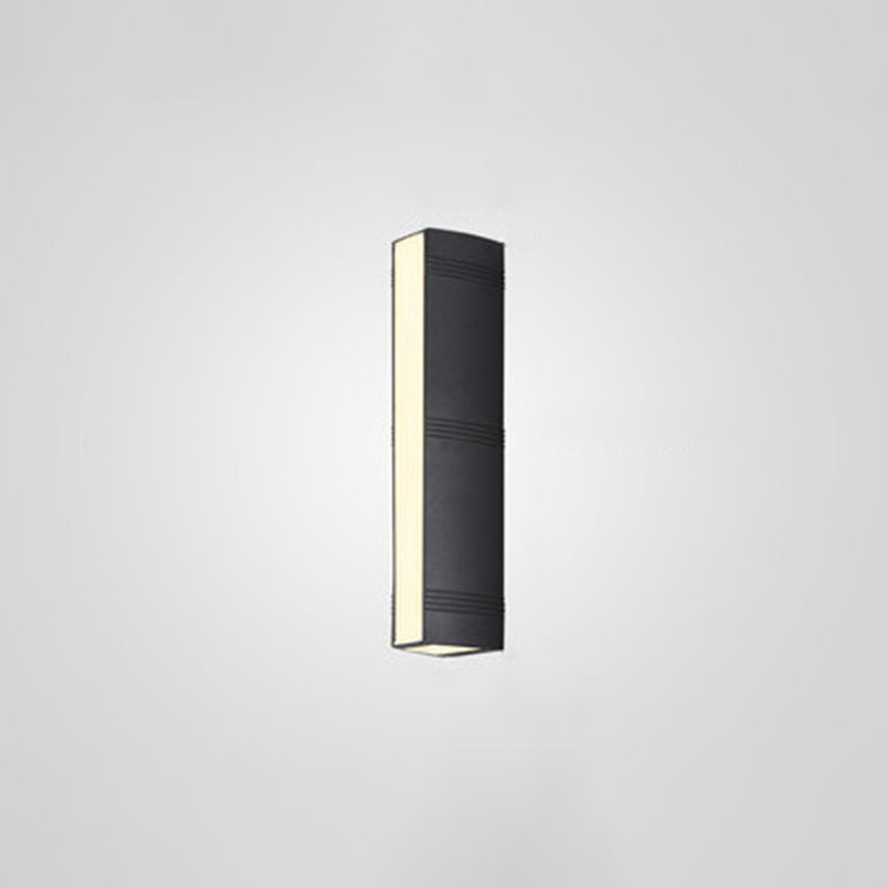 Single Contemporary Black Wall Mounted Sconce Rectangle LED Wall Light