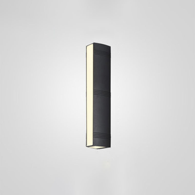 Single Contemporary Black Wall Mounted Sconce Rectangle LED Wall Light