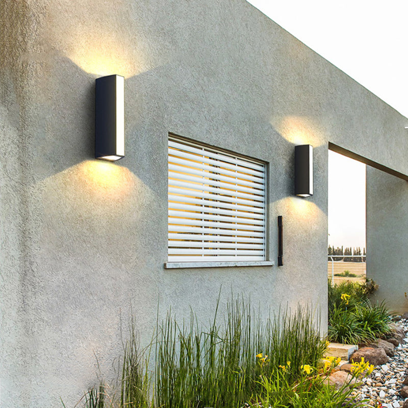 Single Contemporary Black Wall Mounted Sconce Rectangle LED Wall Light